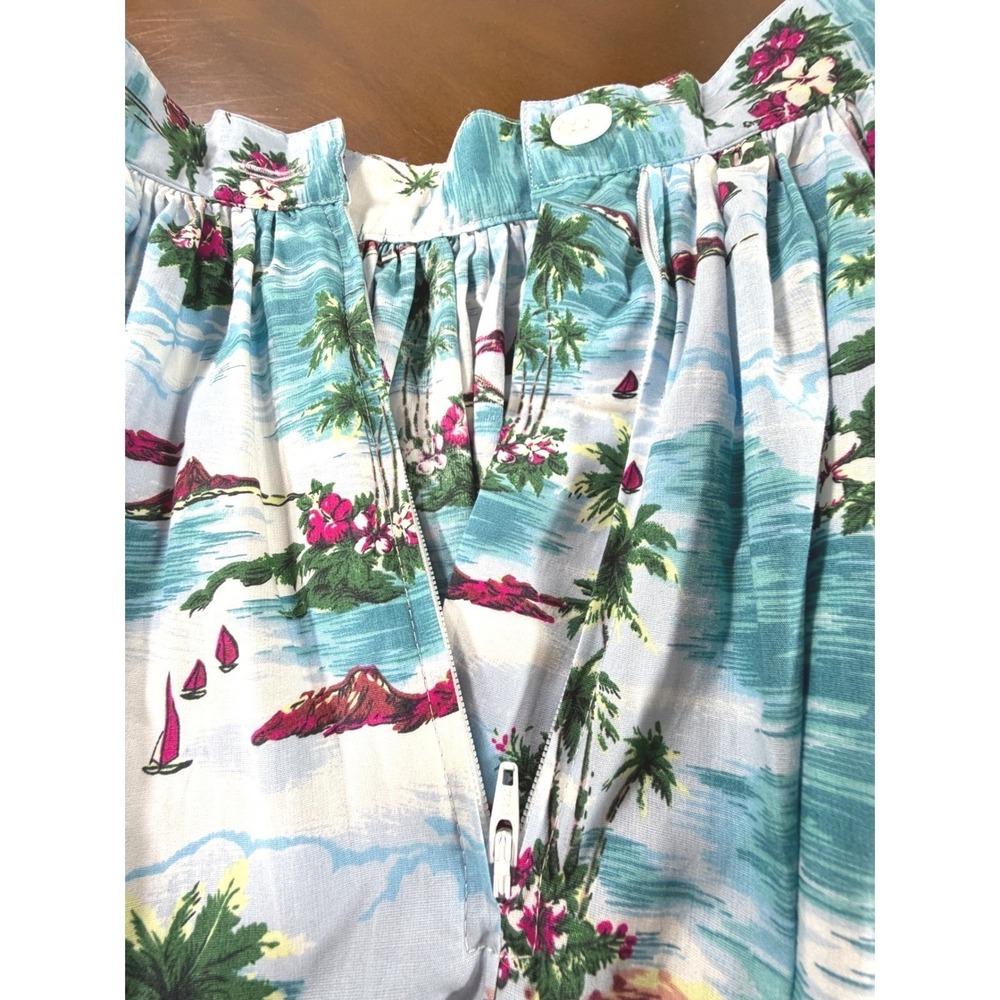 Hell Bunny Nissi Skirt NEW Womens XS 50s Midi Tropical Tiki Retro Pleated Pin Up - Picture 3 of 8